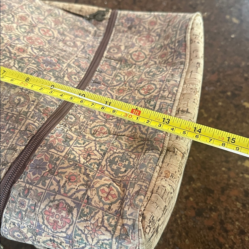 Portugal Cork Textured Backpack with Patterned Accents - Picture 10 of 12